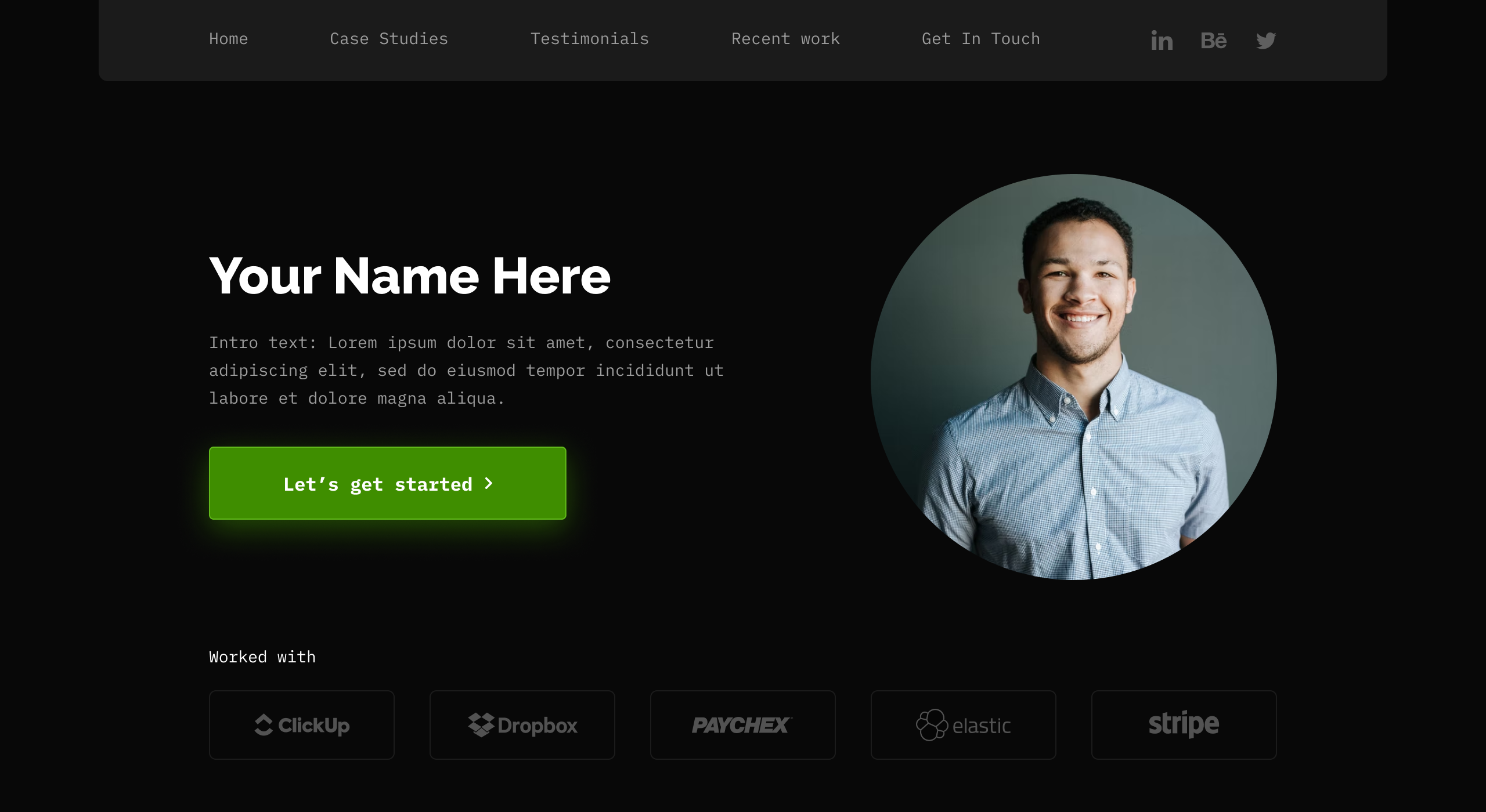 portfolio site project screenshot